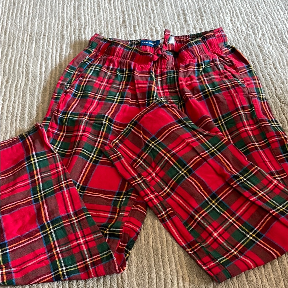 Old Navy Red Plaid Casual Bottoms
